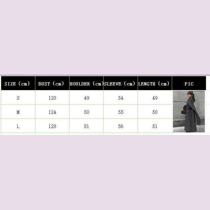 Elegant Vintage Woolen Overcoat For Women Single Breasted Scarf Loose Jacket Pocket Casual Coat 2024 Autumn New Lady Outerwear