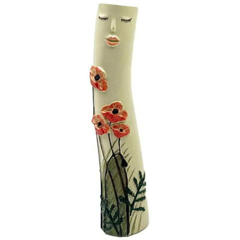 Family Flower Vases Family Bud Vases Boho Flower Plant Holder Cute Girls Face Vase Family Vase Ornament Romantic Decorative