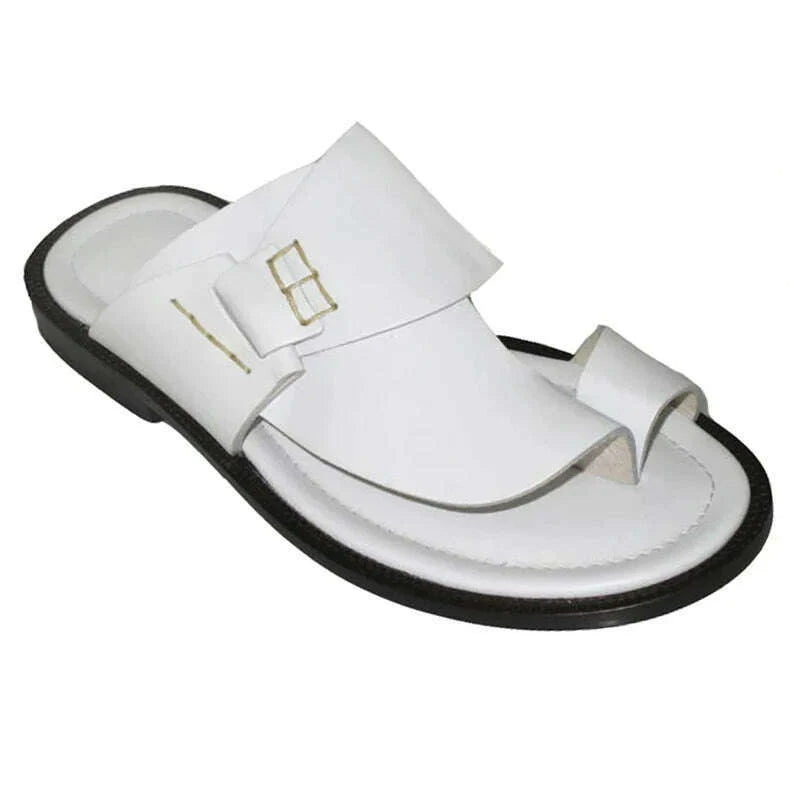 Fashion Summer Men's Sandals Beach Retro Hand-sewn Expose Toe Male Slippers Men Outdoor Casual Comfortable Shoes Big Size 38-48
