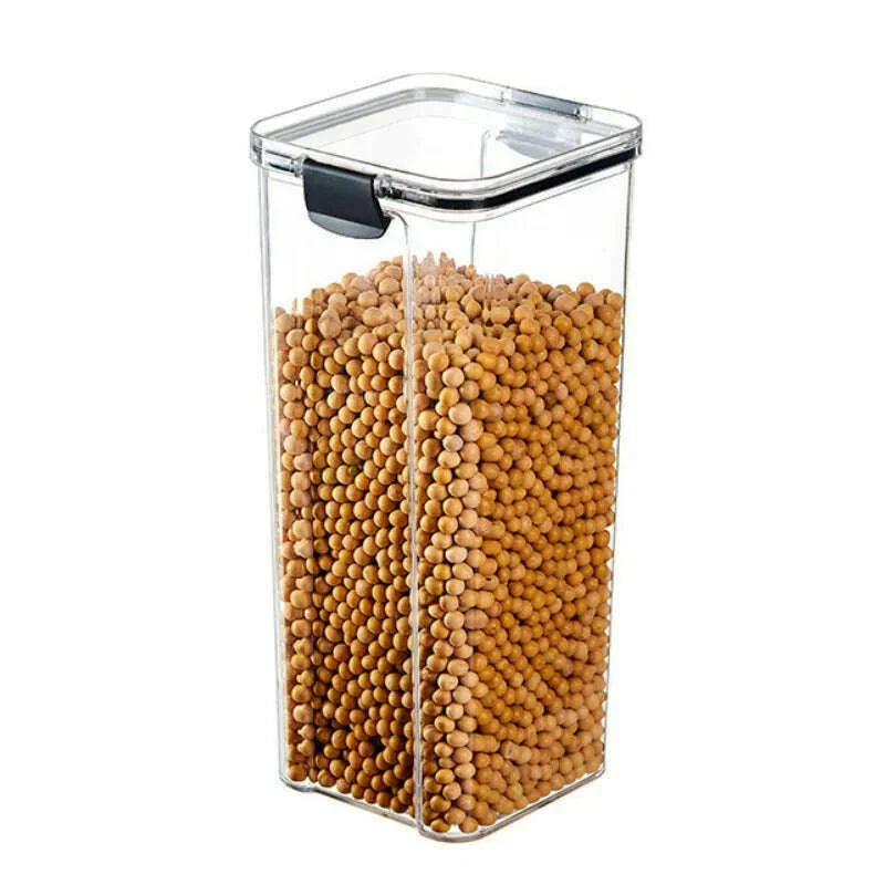 Food Grain Beans Storage Tank Cereal Dispenser Snacks Nut Transparent Clear Seal Box Freezer Organizer Plastic Pantry Container