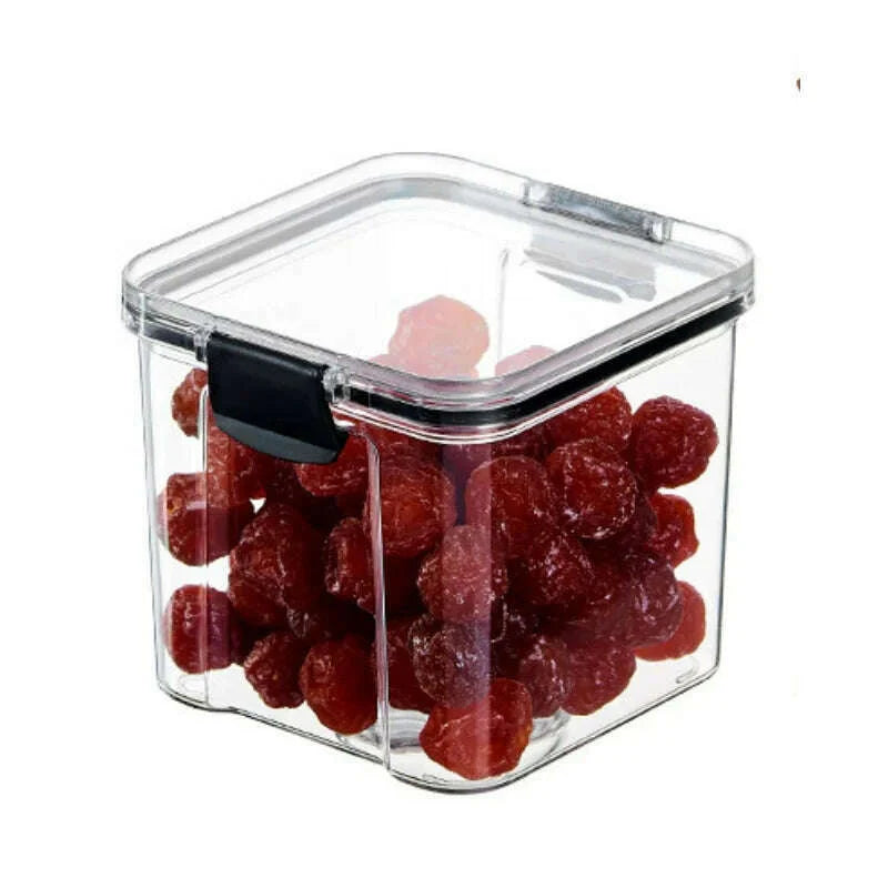 Food Grain Beans Storage Tank Cereal Dispenser Snacks Nut Transparent Clear Seal Box Freezer Organizer Plastic Pantry Container