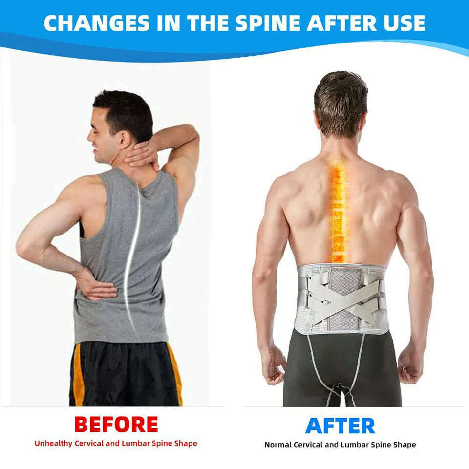 GETINFIT Sports Waist Protection Warmth Breathable Lumbar Fixation Belt Imitation Vertebra Wider Steel Plate Support Men Women