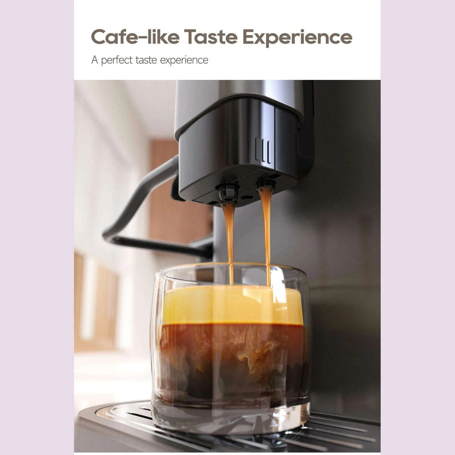 HiBREW Fully Automatic Espresso Machine Cappuccino Milk System 6 Coffee Varieties Intuitive Touch Display With Grinder H16