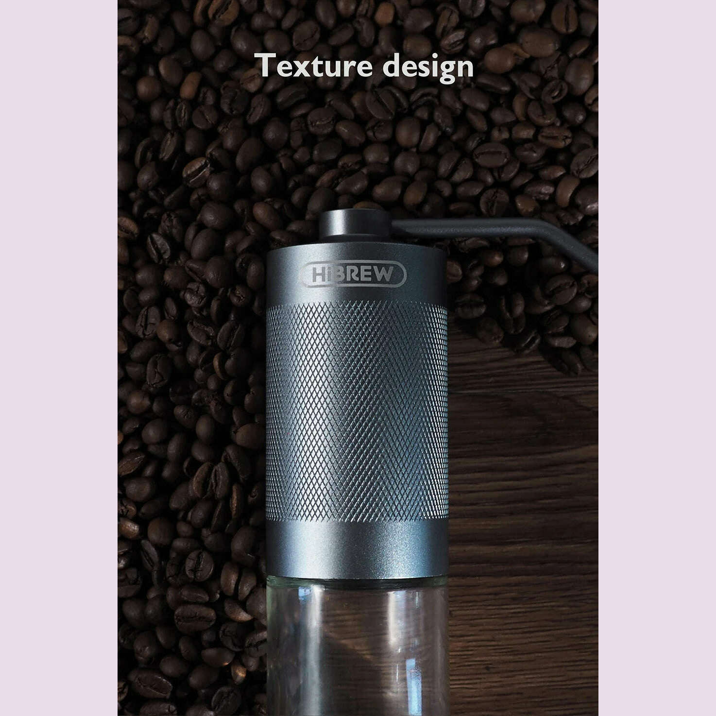 HiBREW Manual Coffee Grinder Portable High Quality Hand Grinder Mill Aluminium With Visual Bean Storage G4