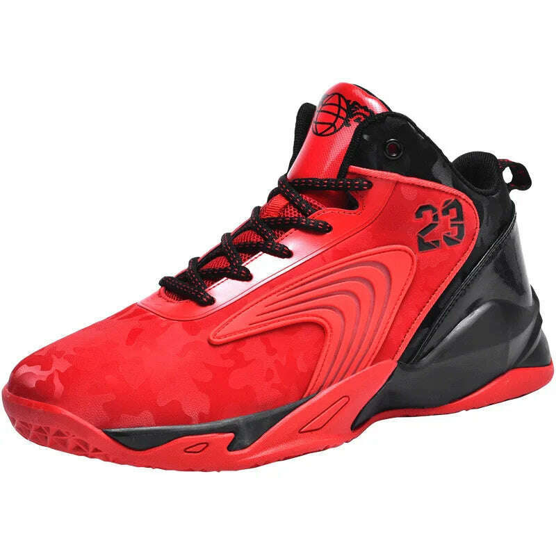 High quality casual sport shoe for men new 2025 size 36 44 45 comfortable outdoor running basketball Sneakers shoe black red