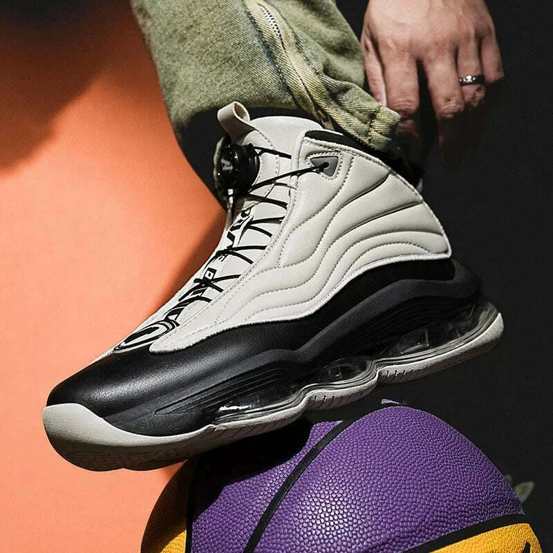High-top Men's Basketball Shoes High Quality Sneakers Fashion High Street Sports Shoes Air Cushioning Basketball Training Shoes