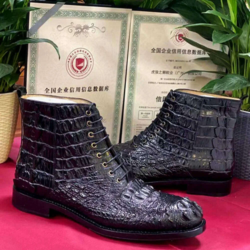 hulangzhishi men boots Pure manual Short boots male shoes