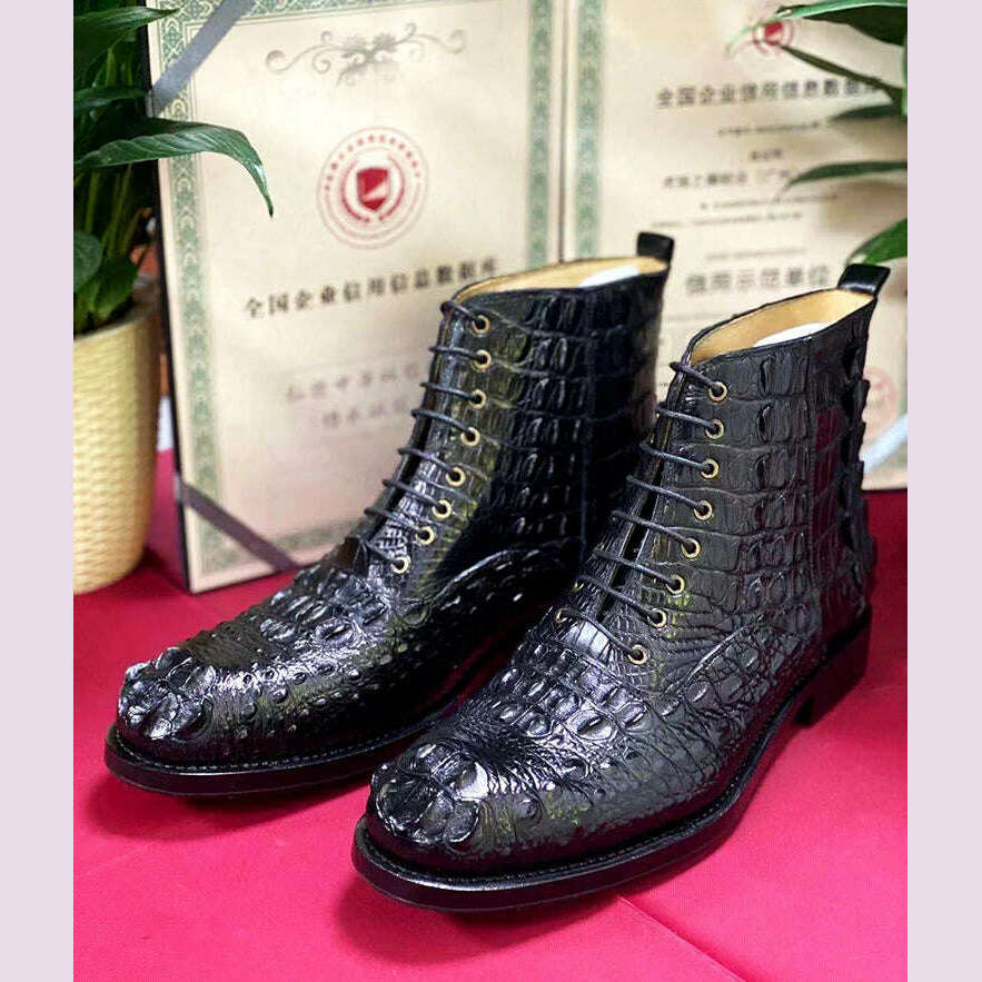 hulangzhishi men boots Pure manual Short boots male shoes