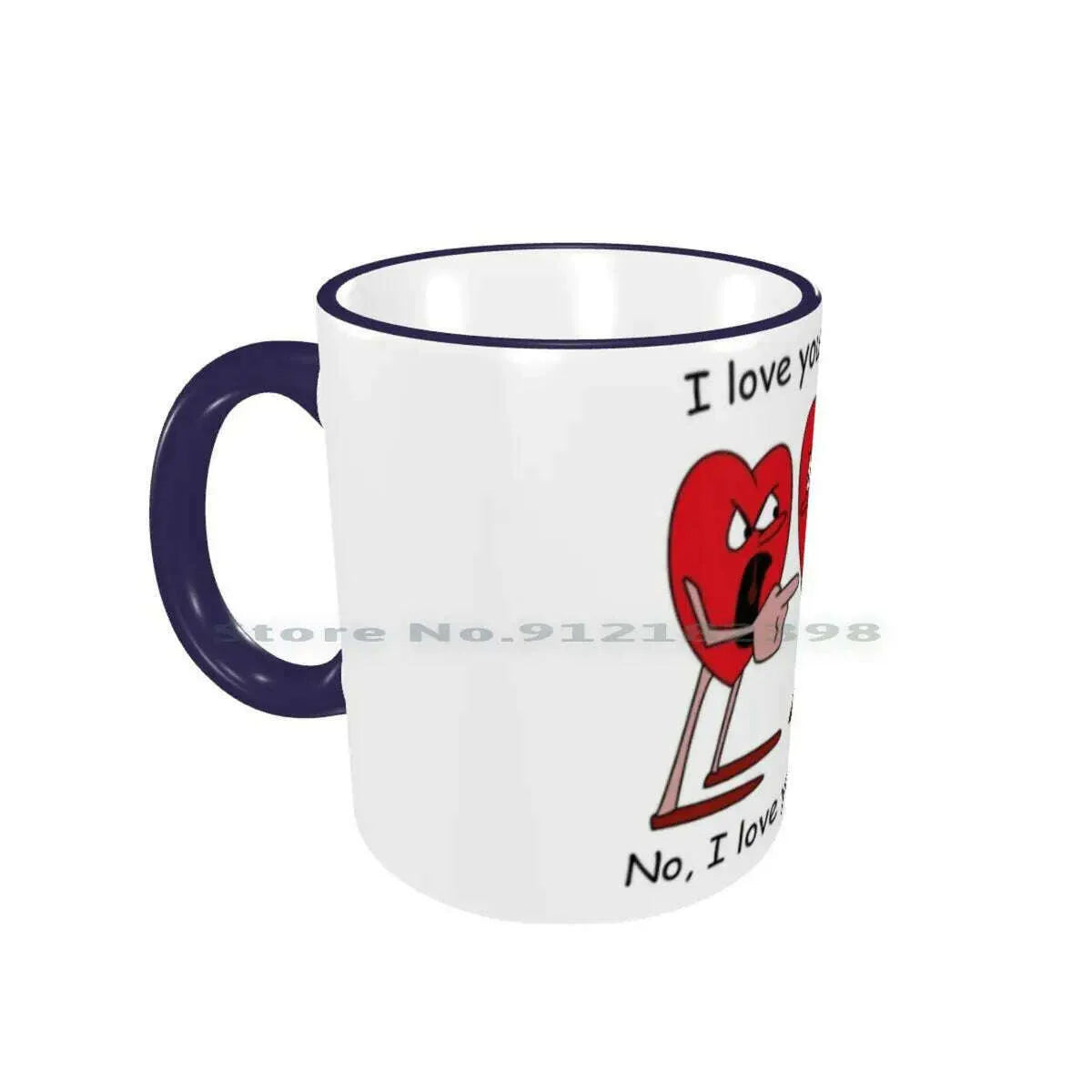 I Love You More! Ceramic Mugs Coffee Cups Milk Tea Mug Hearts Love Valentines Day Romantic Creative Trending Vintage Gift