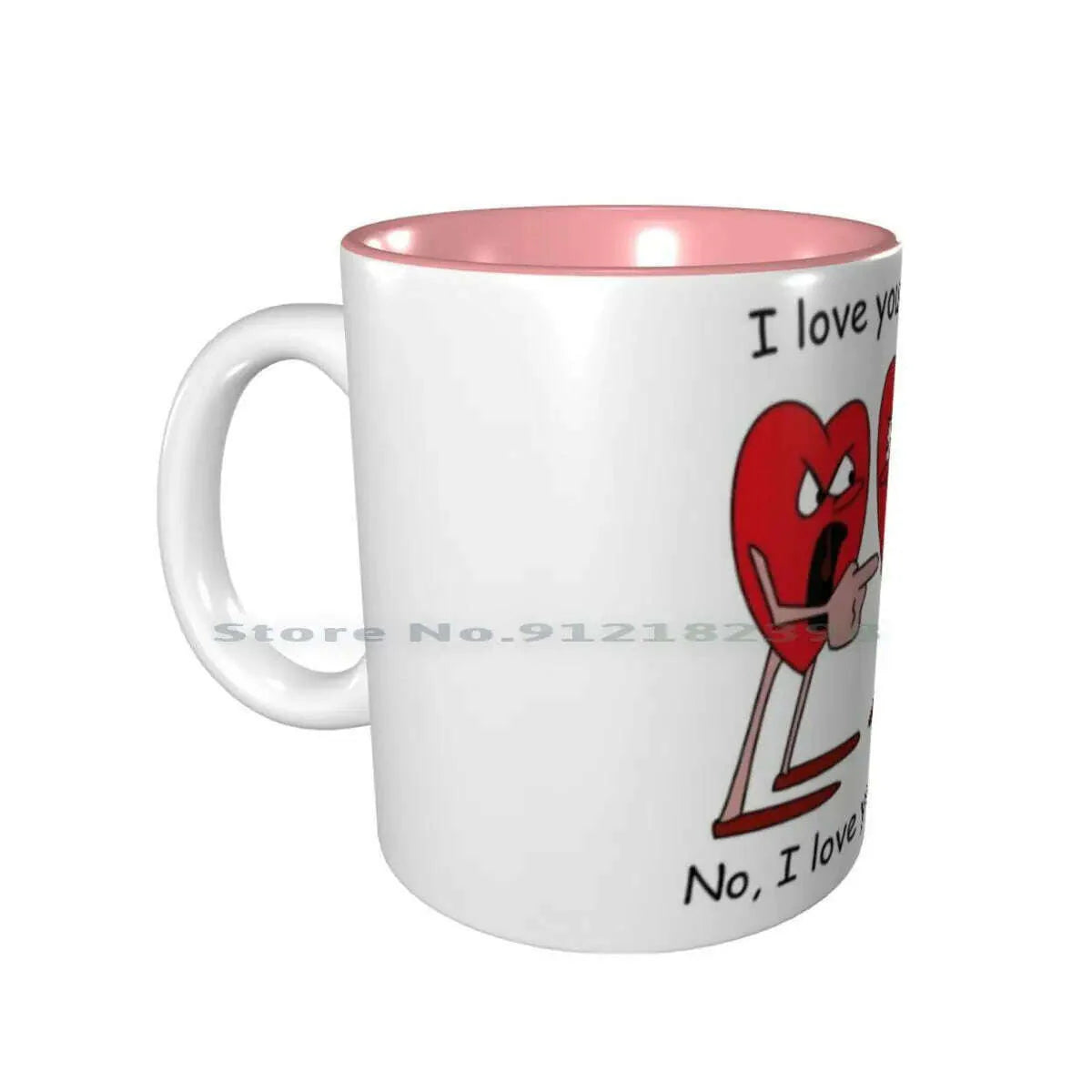 I Love You More! Ceramic Mugs Coffee Cups Milk Tea Mug Hearts Love Valentines Day Romantic Creative Trending Vintage Gift