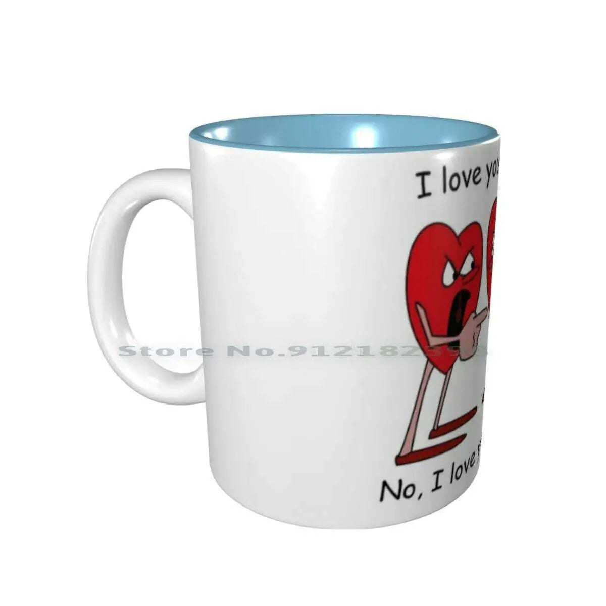 I Love You More! Ceramic Mugs Coffee Cups Milk Tea Mug Hearts Love Valentines Day Romantic Creative Trending Vintage Gift