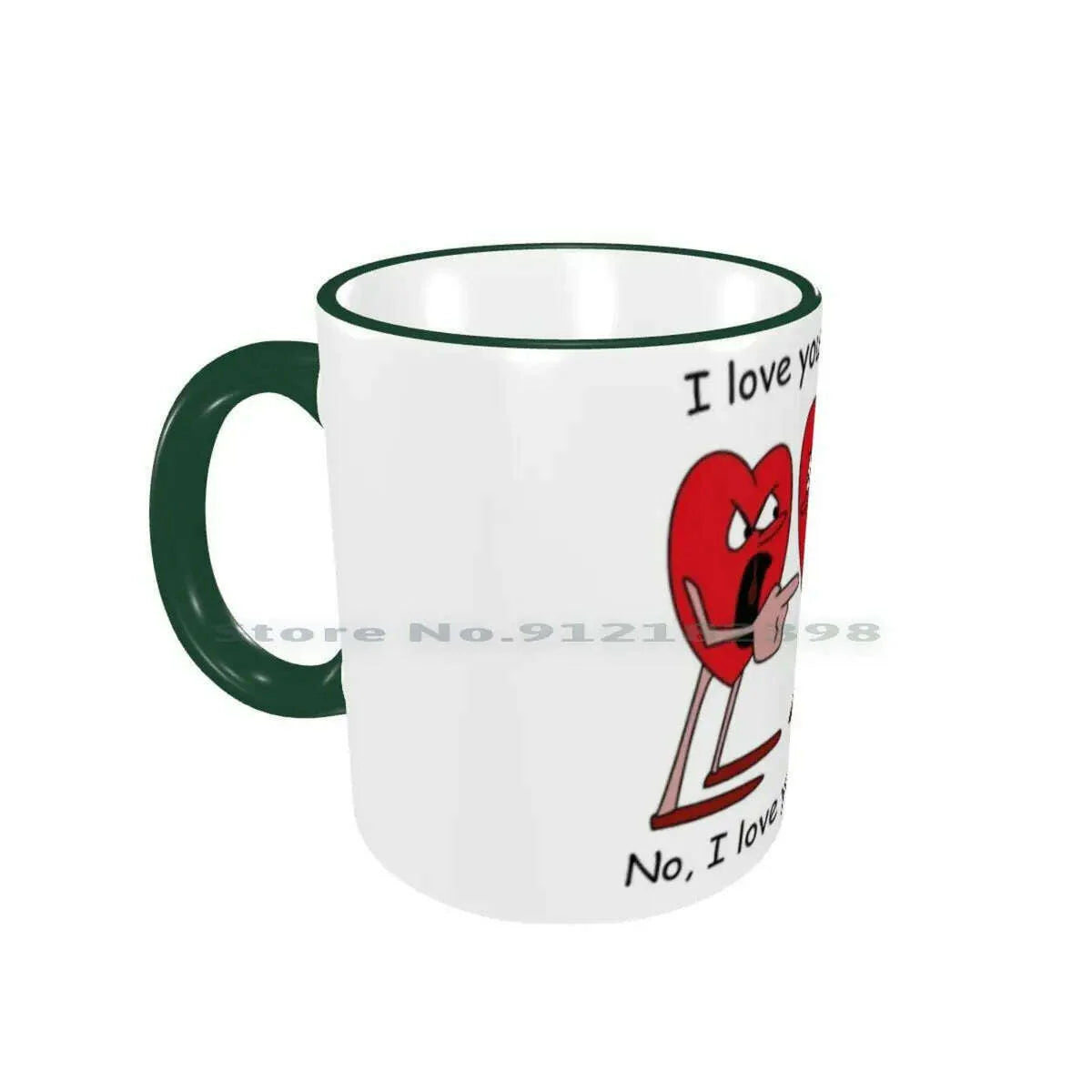I Love You More! Ceramic Mugs Coffee Cups Milk Tea Mug Hearts Love Valentines Day Romantic Creative Trending Vintage Gift