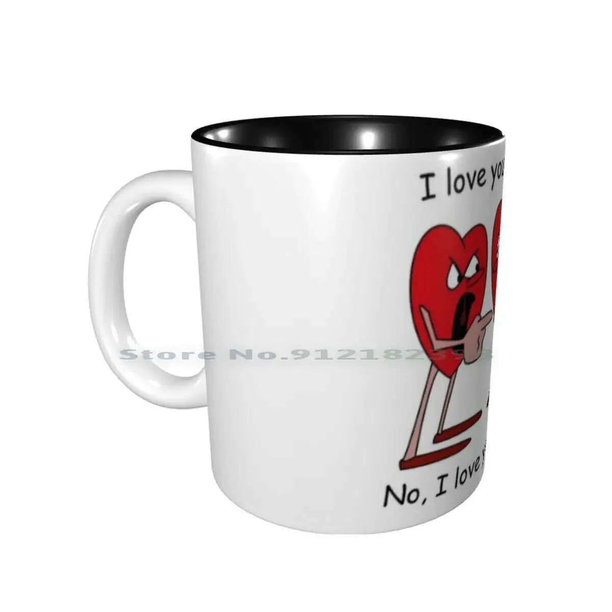 I Love You More! Ceramic Mugs Coffee Cups Milk Tea Mug Hearts Love Valentines Day Romantic Creative Trending Vintage Gift