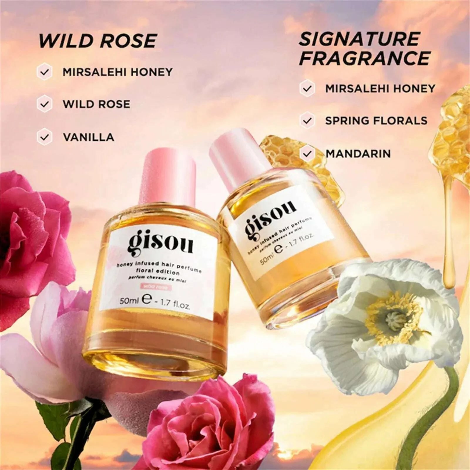 Infused Hair Perfume Pocket Size, A Travel-Friendly With Sweet Notes Of Honey Blended Into Spring Florals (1.7 Fl Oz/50ml)