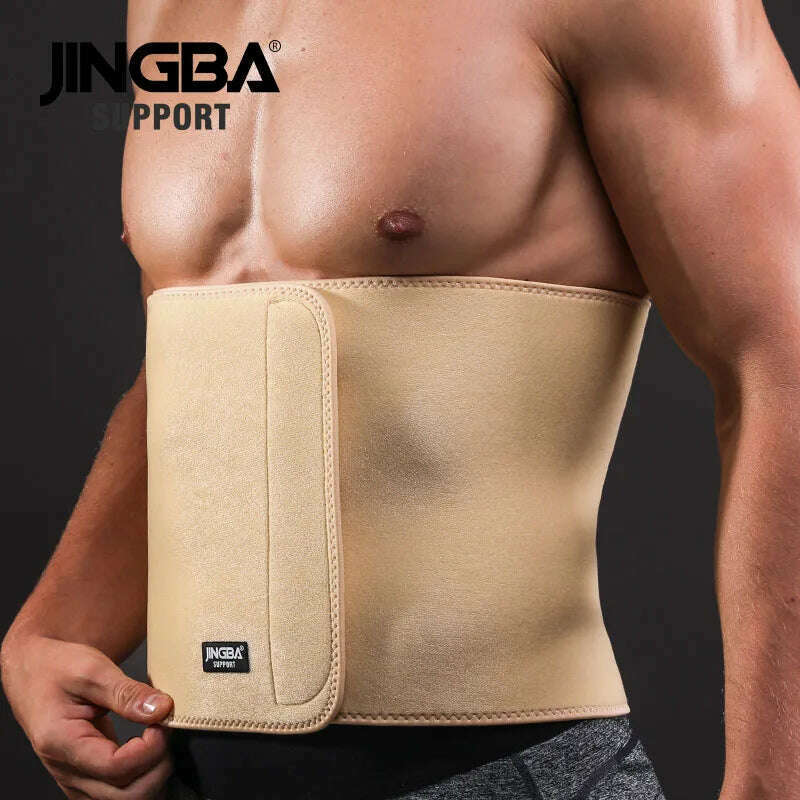 JINGBA SUPPORT New Back Waist Support Sweat Belt Waist Trainer Waist Trimmer Musculation Abdominale Fitness Belt Sports Safety