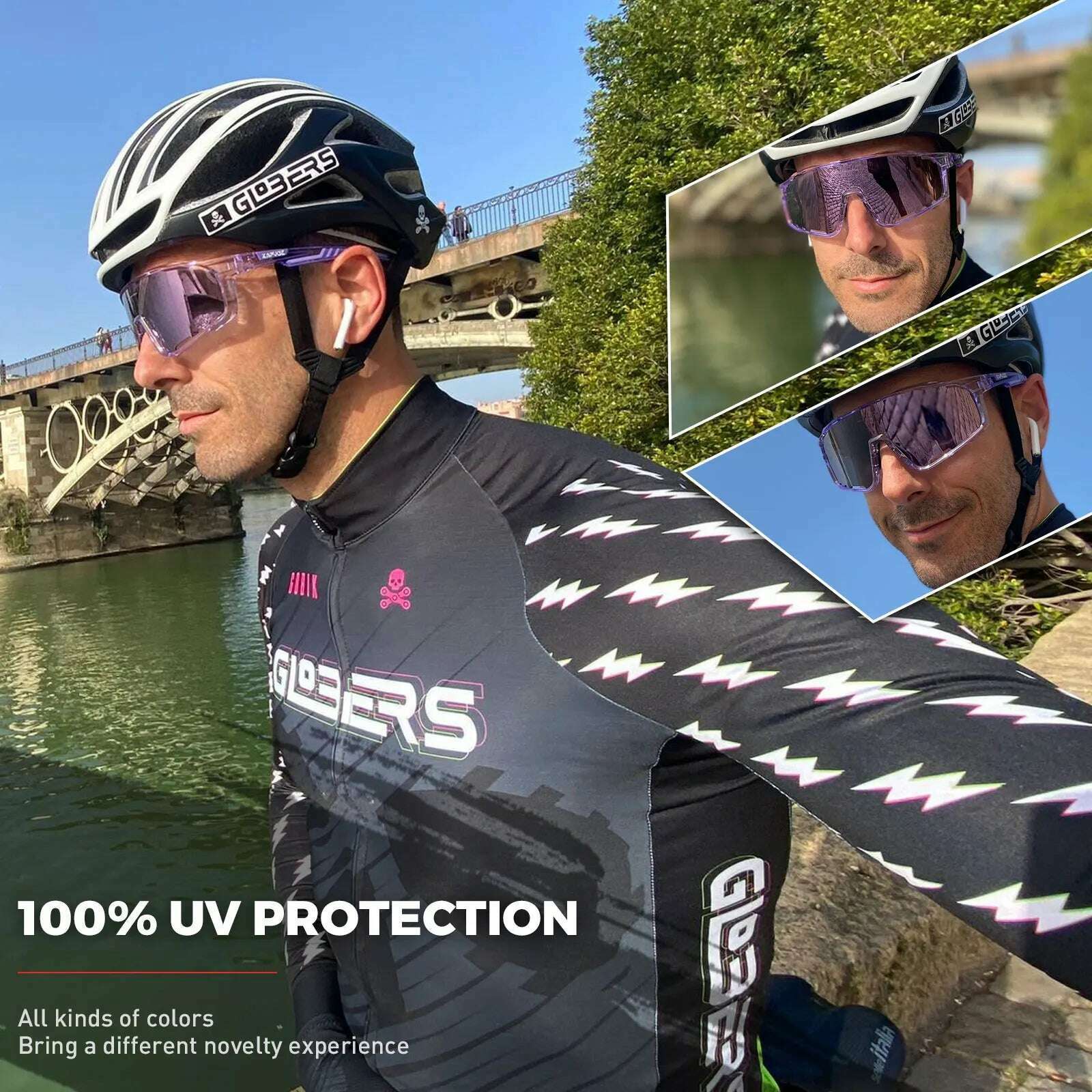 Kapvoe UV400 Racing Bike Glasses Eyewear MTB Cycling Sunglasses Cycling Glasses Polarized Men's Sunglasses Women Sport Goggles