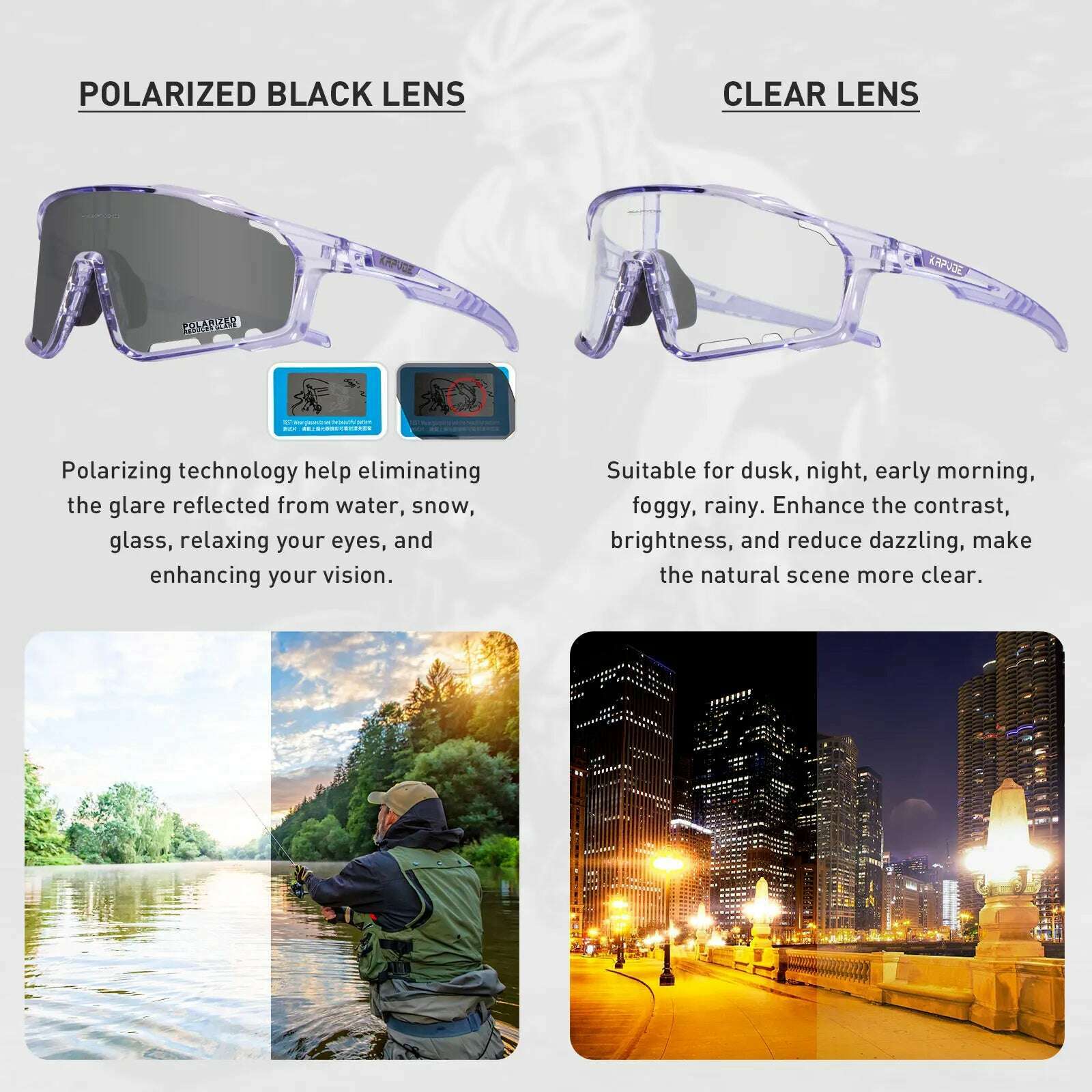 Kapvoe UV400 Racing Bike Glasses Eyewear MTB Cycling Sunglasses Cycling Glasses Polarized Men's Sunglasses Women Sport Goggles