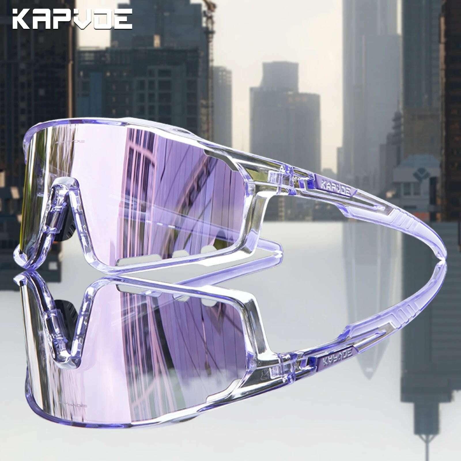 Kapvoe UV400 Racing Bike Glasses Eyewear MTB Cycling Sunglasses Cycling Glasses Polarized Men's Sunglasses Women Sport Goggles