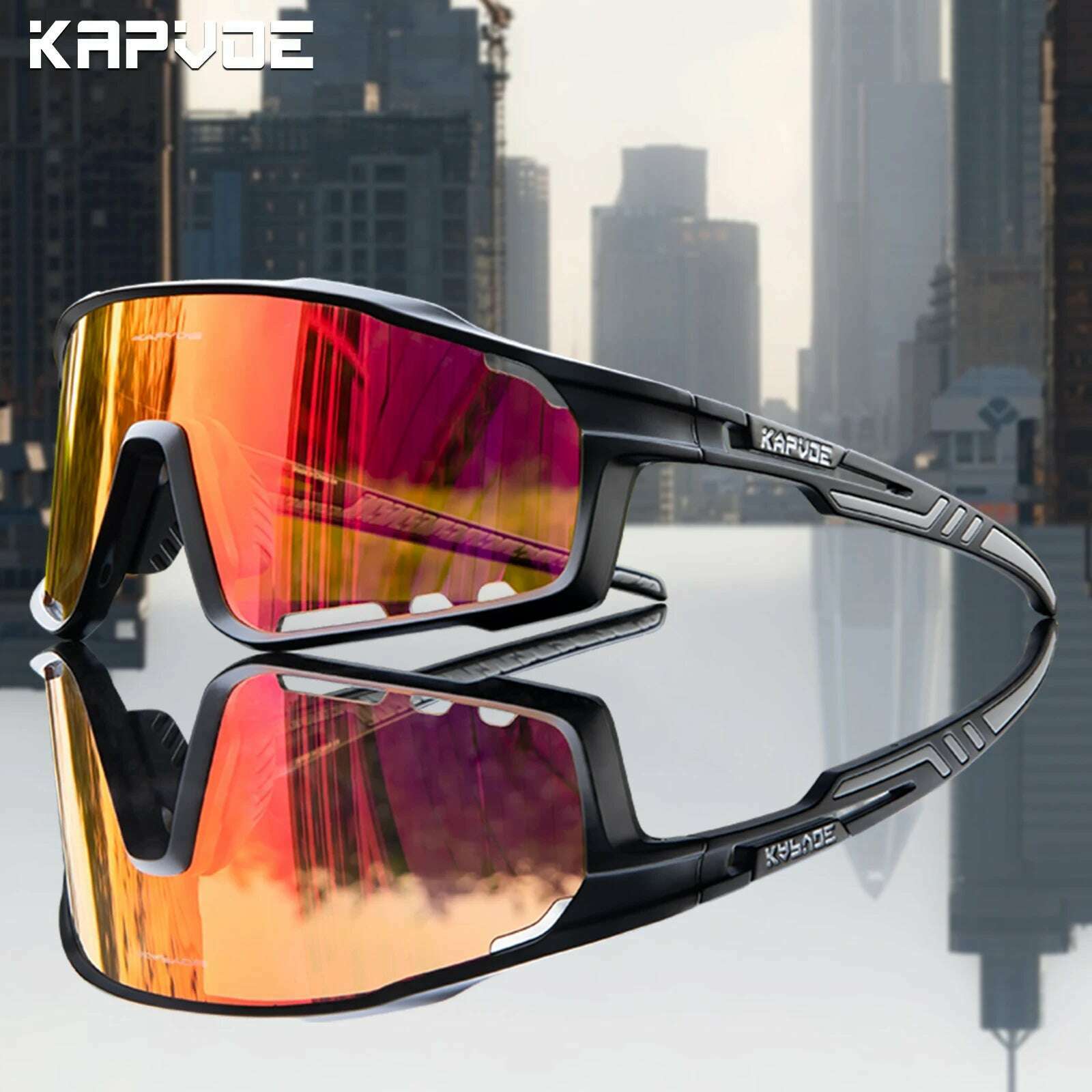 Kapvoe UV400 Racing Bike Glasses Eyewear MTB Cycling Sunglasses Cycling Glasses Polarized Men's Sunglasses Women Sport Goggles