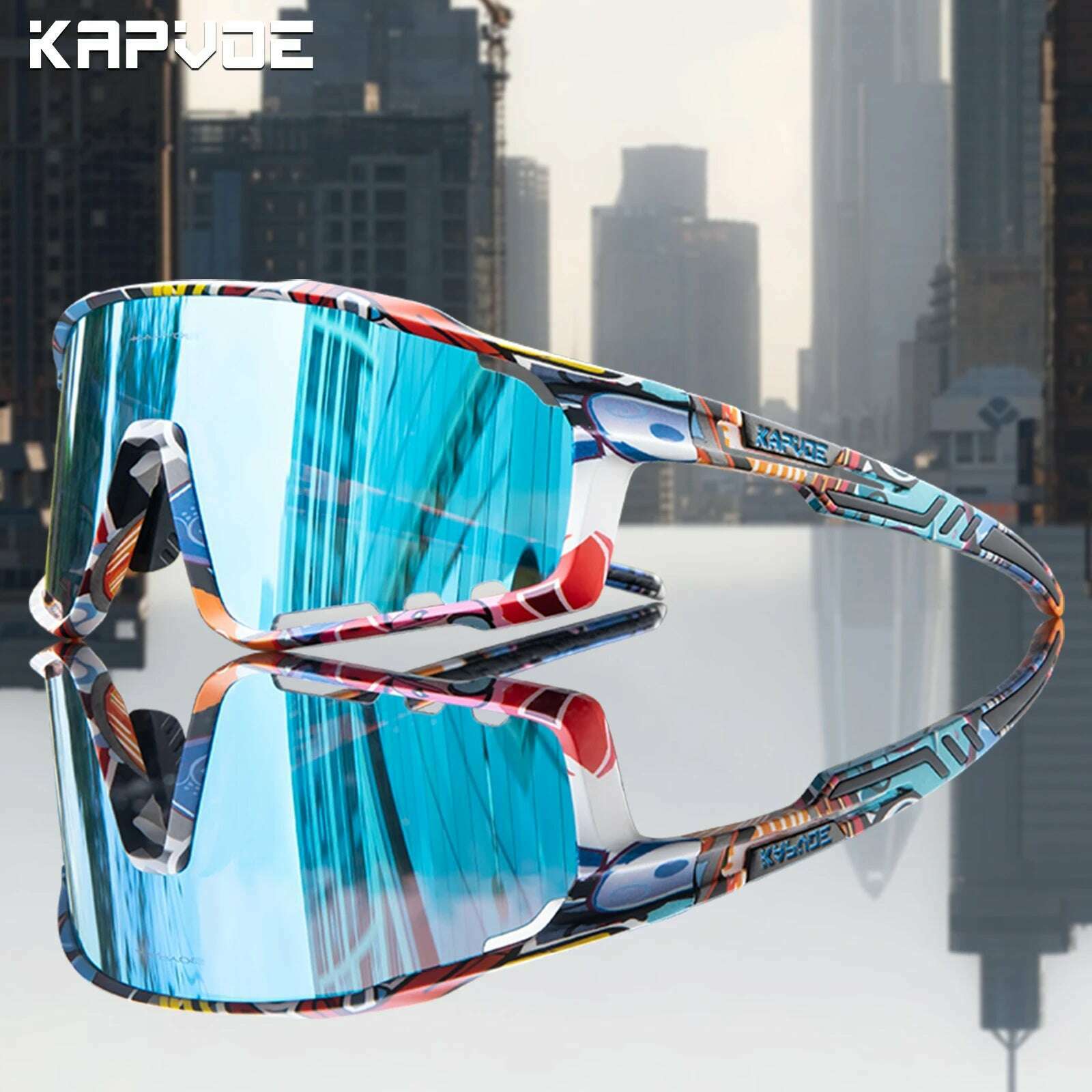 Kapvoe UV400 Racing Bike Glasses Eyewear MTB Cycling Sunglasses Cycling Glasses Polarized Men's Sunglasses Women Sport Goggles