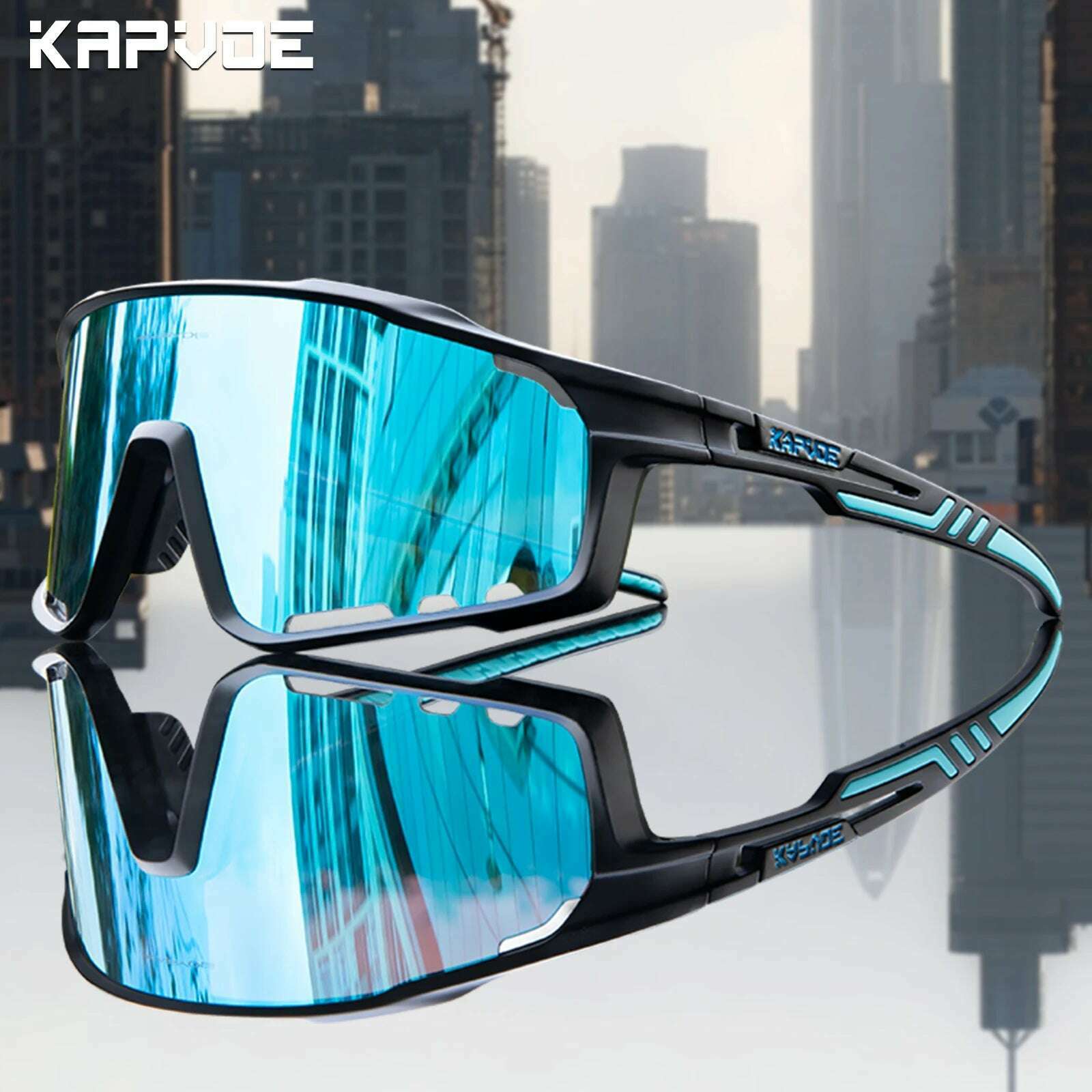 Kapvoe UV400 Racing Bike Glasses Eyewear MTB Cycling Sunglasses Cycling Glasses Polarized Men's Sunglasses Women Sport Goggles