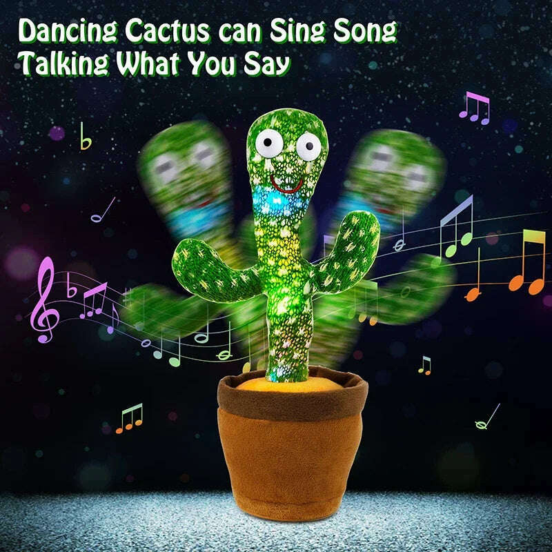 Kids Dancing Talking Cactus Toys Interactive Talking Sunny Cactus Electronic Plush Toy Home Decoration for Children Xmas Gifts