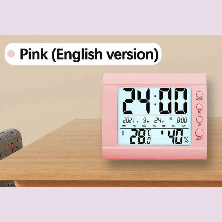 LCD Digital Temperature Baby Room Humidity Meter Backlight Home Indoor Electronic Hygrometer Thermometer With Time