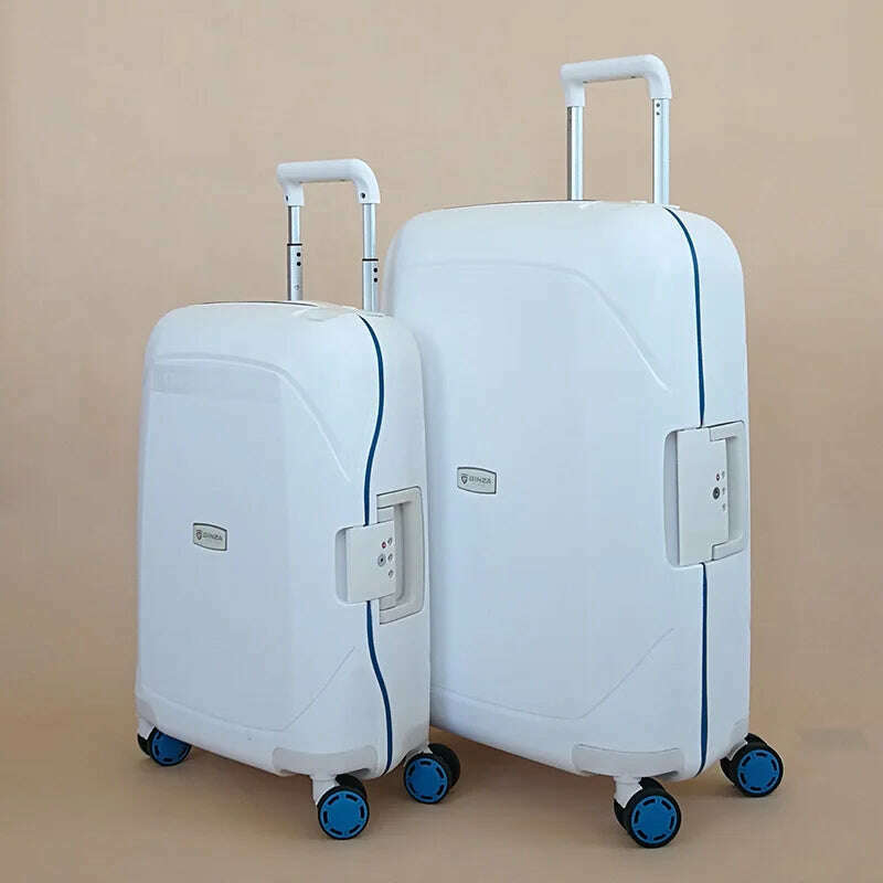Lightweight Luggage PP Password Trolley Case Unisex Suitcase 20/24/28 inch Cabin Carry on Travel Bag Rolling Luggage Suitcases