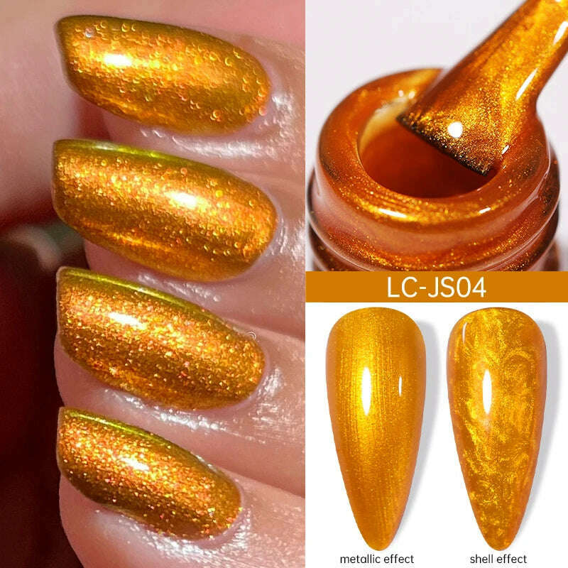 LILYCUTE 7ML Sparkling Glitter Rainbow Cat Magnetic Gel Nail Polish 9D Colorful Semi Permanent Soak Off Nail Art UV Gel Varnish