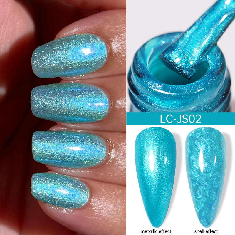 LILYCUTE 7ML Sparkling Glitter Rainbow Cat Magnetic Gel Nail Polish 9D Colorful Semi Permanent Soak Off Nail Art UV Gel Varnish