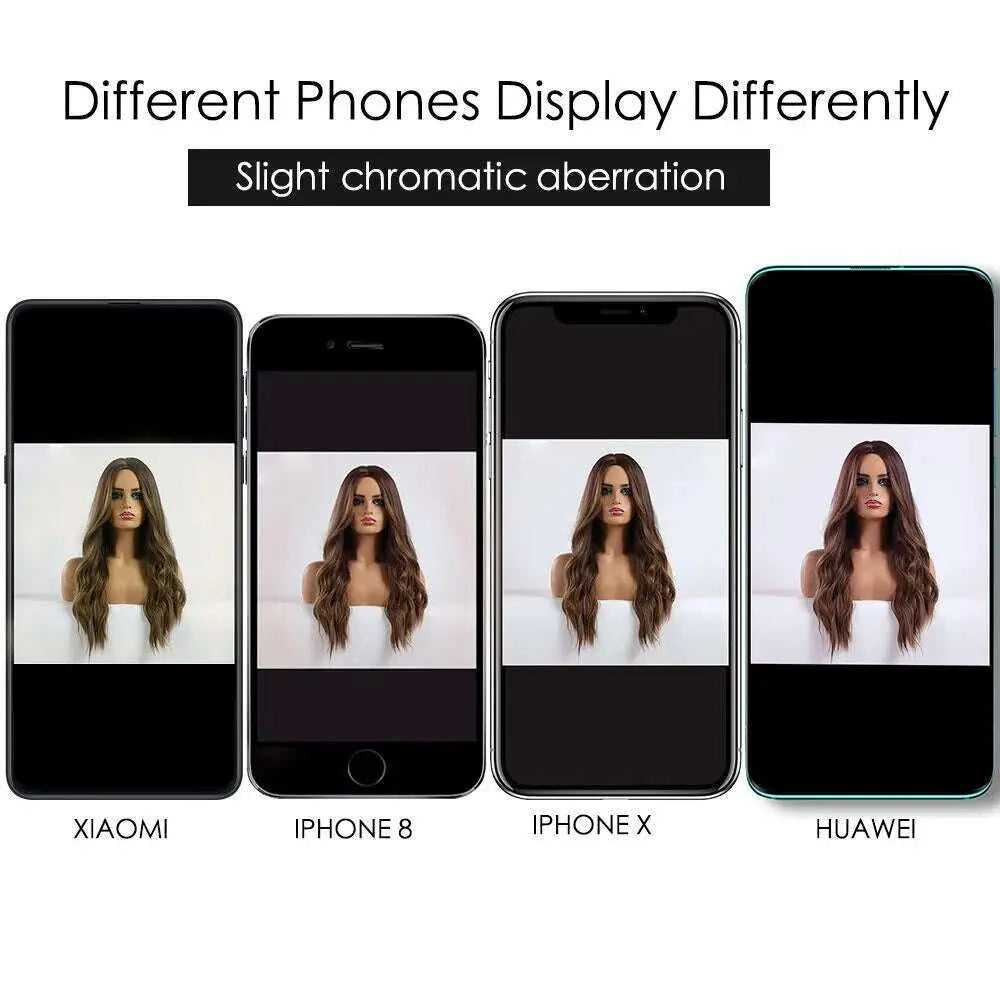 Loose Body Wave Synthetic Wigs Long Brown Blonde Ombre Wig with Bangs Wave Curl Wigs for Black Women Heat Resistant Daily Party