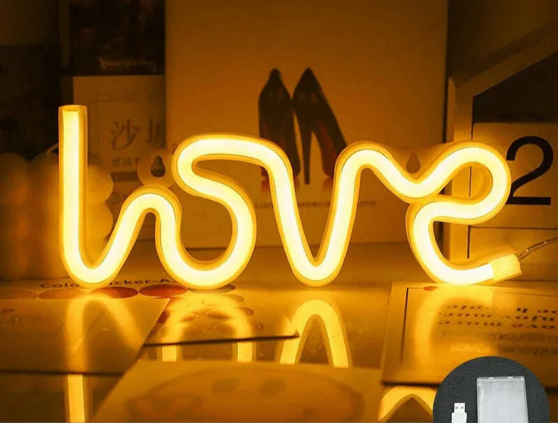 Love LED Neon Sign Light Glowing Valentine's Day Propose Festival Decoration Neon Lamp For Home Party Decor Adult Gift