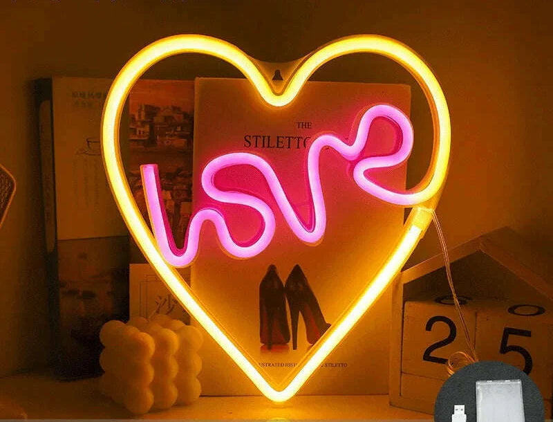 Love LED Neon Sign Light Glowing Valentine's Day Propose Festival Decoration Neon Lamp For Home Party Decor Adult Gift