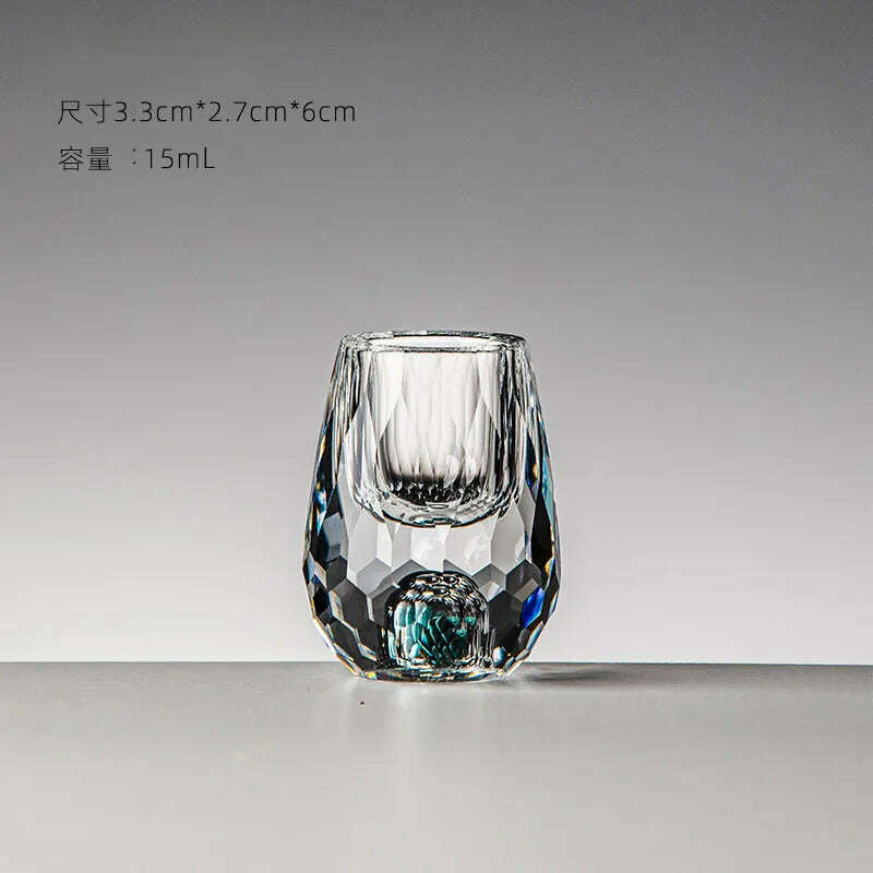 Luxury Crystal Glass Vodka Glass Sake Shochu Glass Bar Liqueur Double Bottom Gold Foil Glass Tea Cup High-end Gifts Hard Liquor