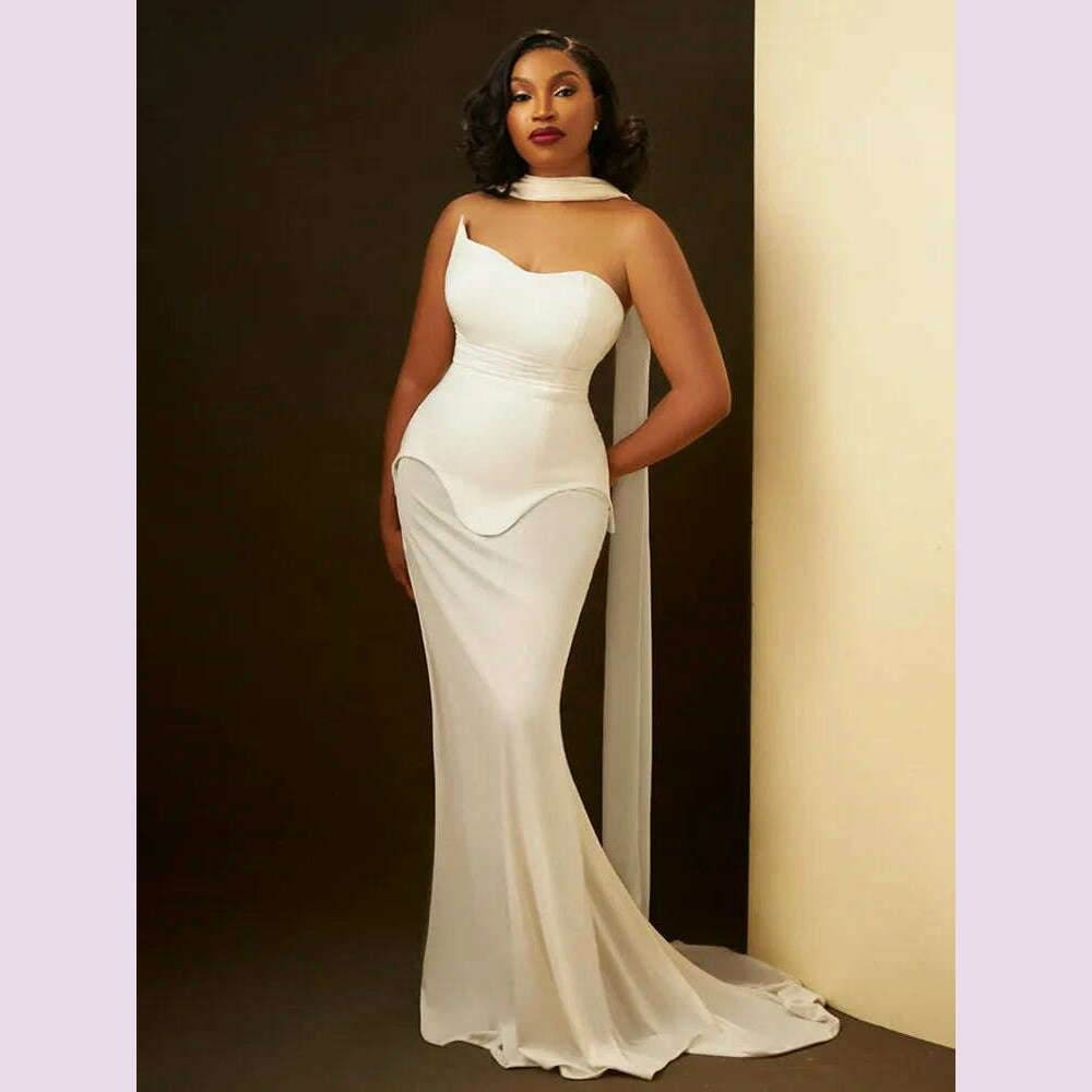 Luxury Sexy Strapless Backless White Black Maxi Long Women Celebrity Dress 2024 Elegant Party Evening Club Vestido Clothing