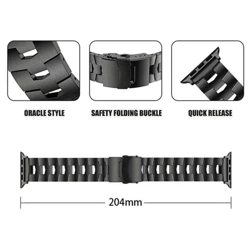 Luxury Titanium Strap for Apple Watch Band Ultra 49mm 45mm 44mm 41mm 38mm Men's Style Bracelet Correa for IWatch 9 SE 8 7 6 5 4