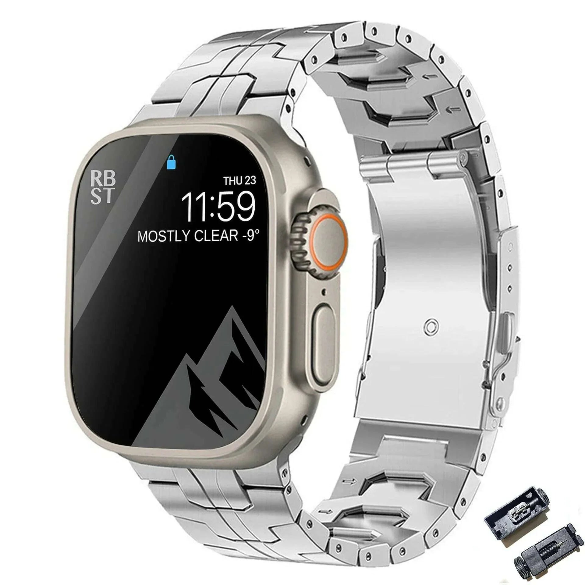 Luxury Titanium Strap for Apple Watch Band Ultra 49mm 45mm 44mm 41mm 38mm Men's Style Bracelet Correa for IWatch 9 SE 8 7 6 5 4