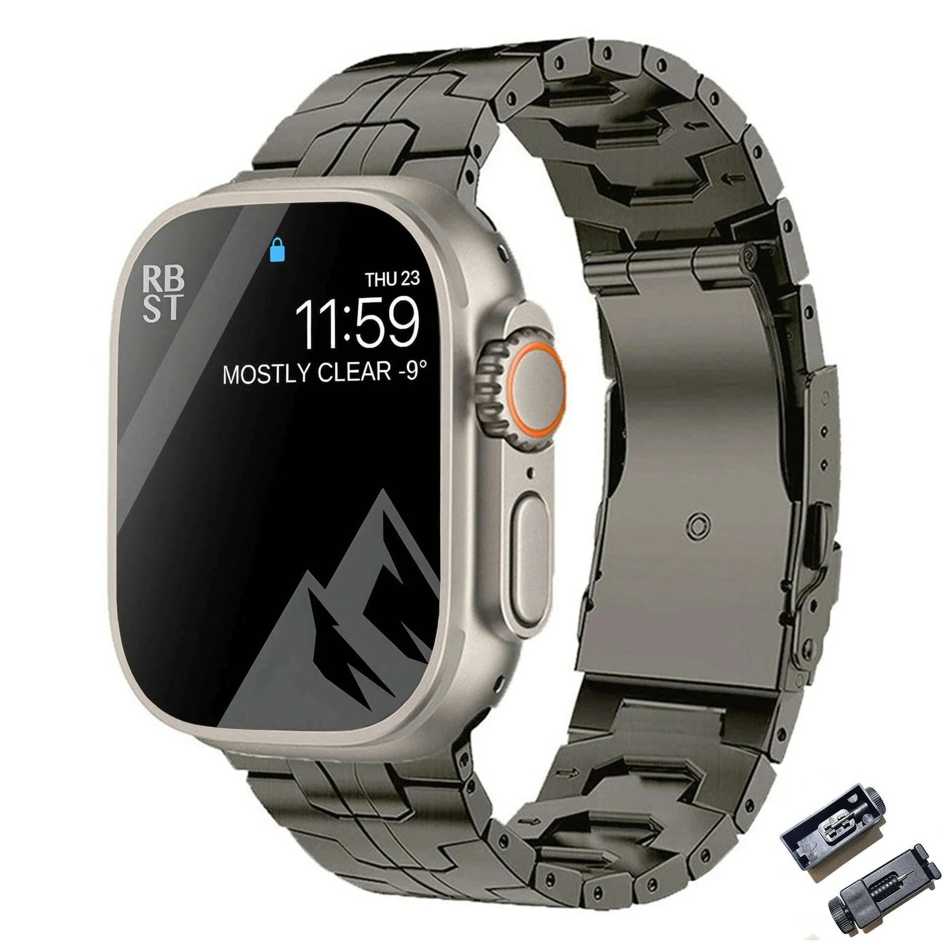 Luxury Titanium Strap for Apple Watch Band Ultra 49mm 45mm 44mm 41mm 38mm Men's Style Bracelet Correa for IWatch 9 SE 8 7 6 5 4