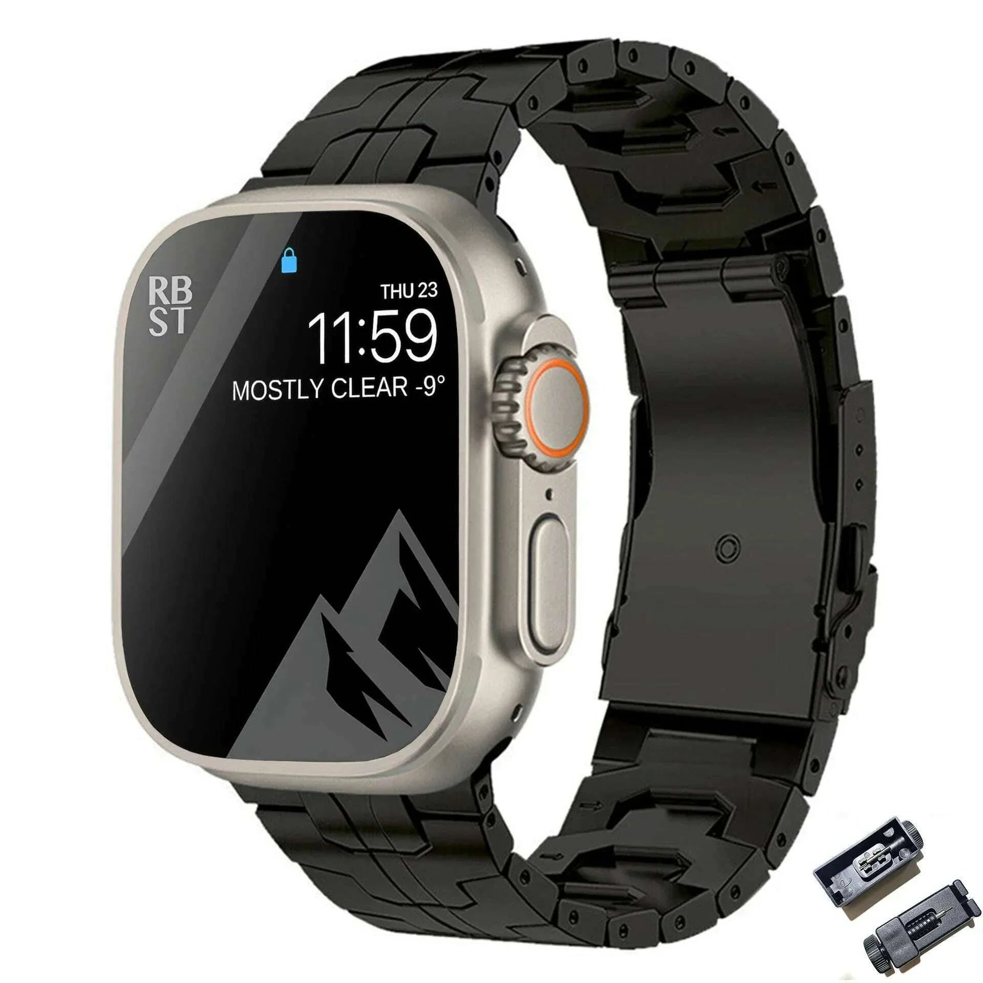 Luxury Titanium Strap for Apple Watch Band Ultra 49mm 45mm 44mm 41mm 38mm Men's Style Bracelet Correa for IWatch 9 SE 8 7 6 5 4