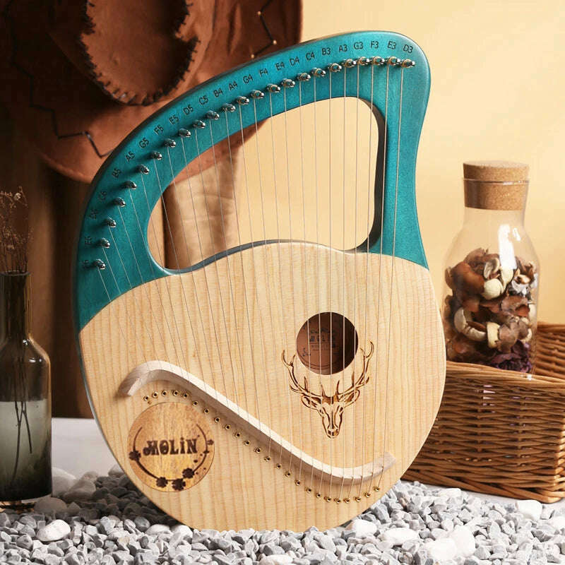 Lyre Harp 10/16/19/21/24 Strings Piano Harp Lyre Harp Mahogany Stringed Musical Instrument With Tuning Wrench Spare Strings