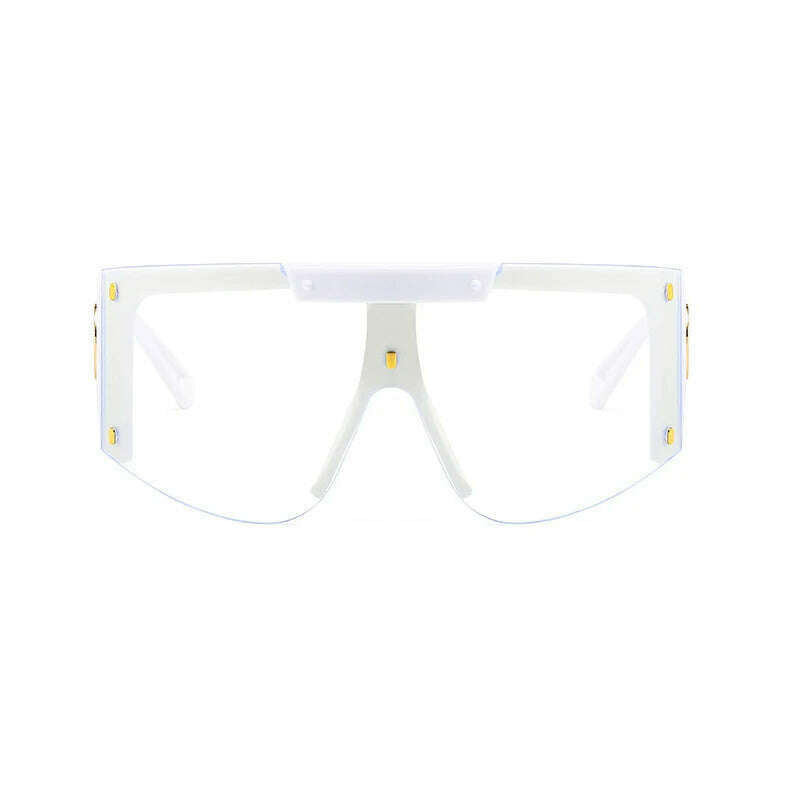 Men's Mask Goggles Sunglasses For Women Fashion One Piece Square Sun Glasses Men Oversized Ladies Eyeglasses UV400 oculos H146