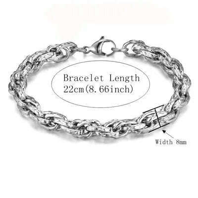 Mens 316L Stainless Steel Male Bracelet Wholesale Braslet Gold Silver Color Braclet Chunky Cuban Chain Link Bracelet For Man