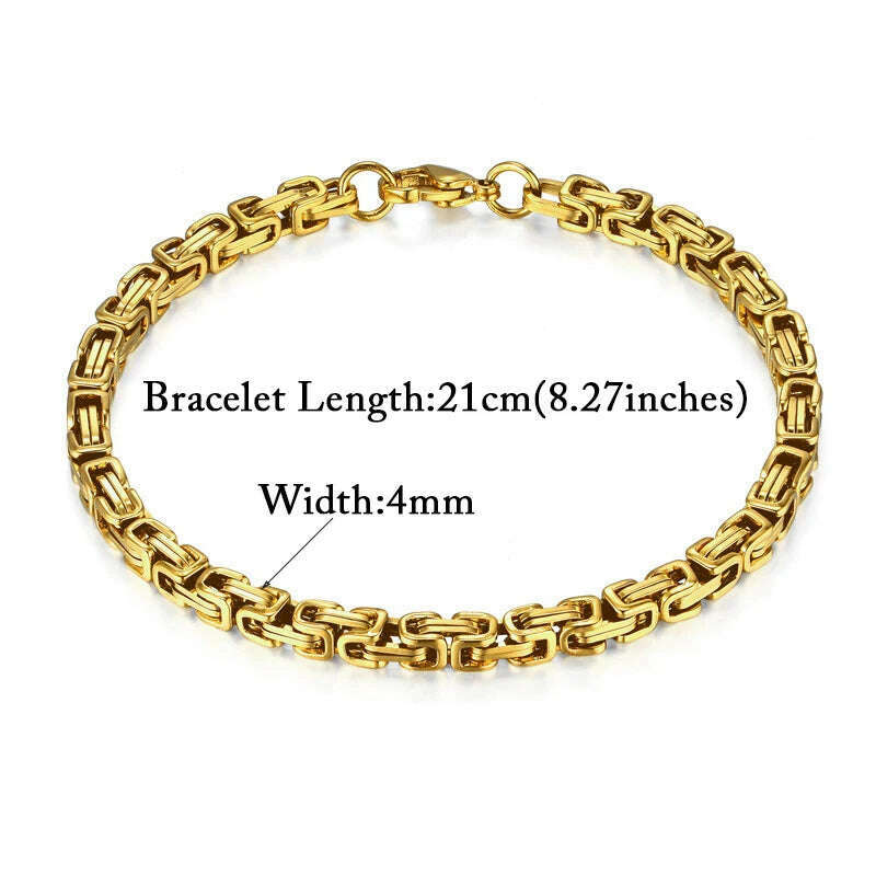 Mens 316L Stainless Steel Male Bracelet Wholesale Braslet Gold Silver Color Braclet Chunky Cuban Chain Link Bracelet For Man
