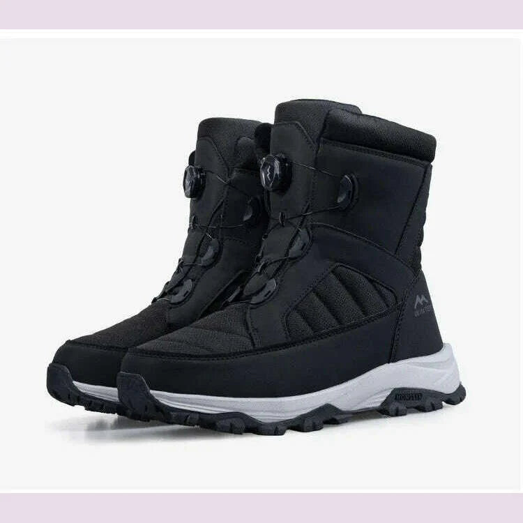 Men's Snow Boots with Thick Fleece Women Ankle Boots Waterproof and Anti Slip Winter Fashion Travel Big Cotton Shoes Size 36-46