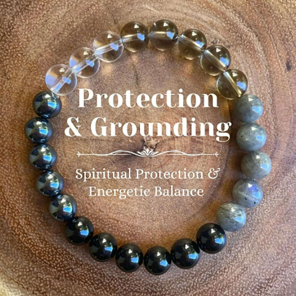 Natural Amethyst Body-purify Slimming Bracelet Stone Energy Yoga Bracelets for Women Weight Loss Bracelet Fatigue Relief Healing