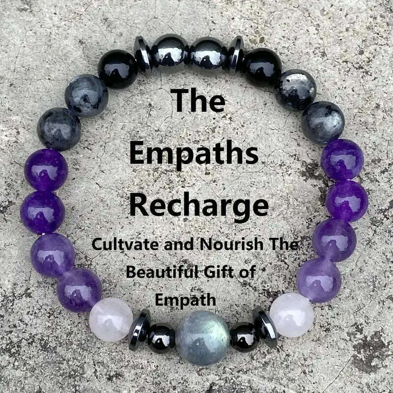Natural Amethyst Body-purify Slimming Bracelet Stone Energy Yoga Bracelets for Women Weight Loss Bracelet Fatigue Relief Healing