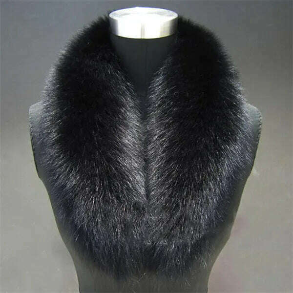 Natural Color Raccoon Fox Real Fur Collar Scarf Genuine Big Size Scarves Warp Shawl Neck Warmer Stole Muffler with Clip Loops #6
