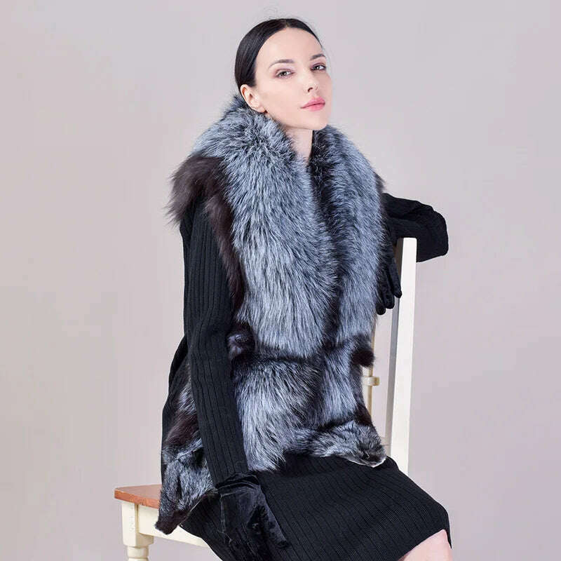 Natural Fur Fox Whole Skin Scarf Ladies Winter Fashion Retro Luxury Party Women Winter Warm Real Fur Collar Ring S5877