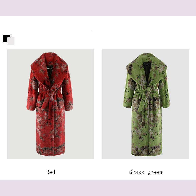 Nerazzurri Winter Stylish Elegant Long Multicolored Colorful Thick Warm Soft Fluffy Faux Fur Coat Women Luxury Designer Clothes