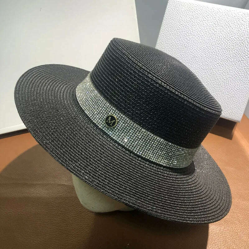 Net celebrity sun-shading flat straw hat women summer fedora hat travel on the beach and beach vacation sunscreen hat панама